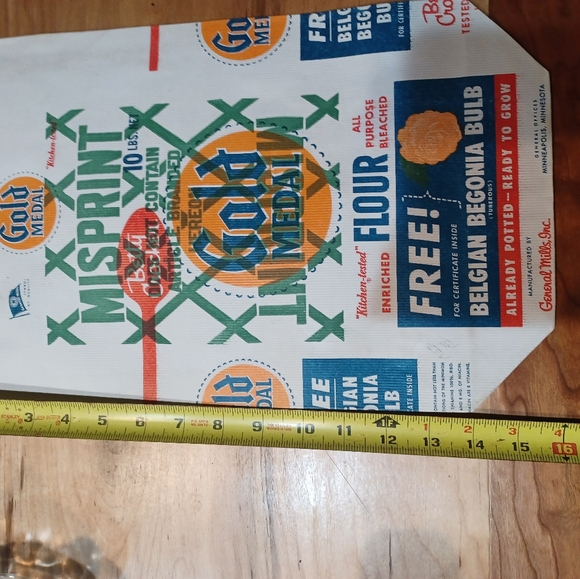 Vintage 1950s General Mills 10# flower bag Gold Medal - Picture 4 of 8